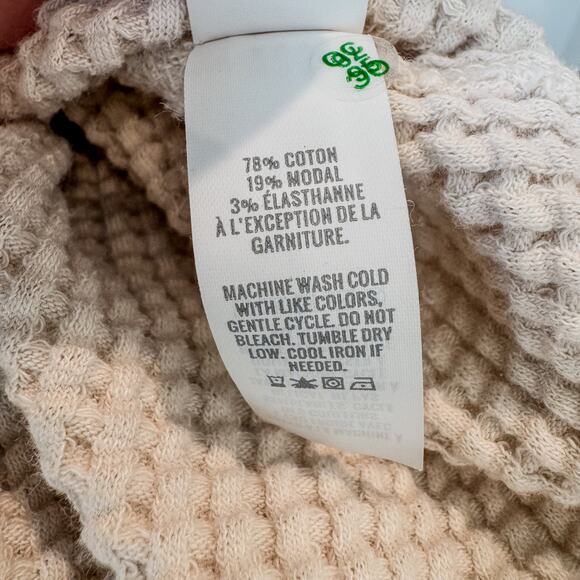 OFFLINE by Aerie Wow! Beige Waffle Notch Neck Long Sleeve T-Shirt, Women’s Small - Picture 9 of 9